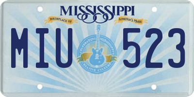 MS license plate MIU523
