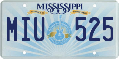 MS license plate MIU525