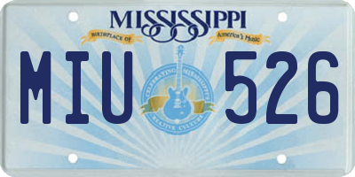 MS license plate MIU526