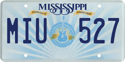 MS license plate MIU527