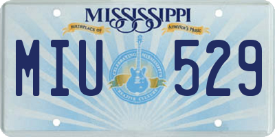 MS license plate MIU529