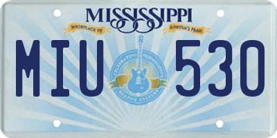 MS license plate MIU530