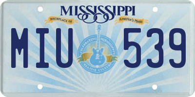 MS license plate MIU539