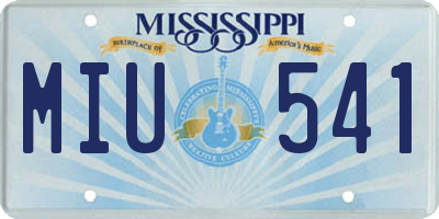 MS license plate MIU541