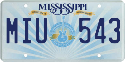 MS license plate MIU543