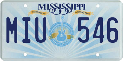 MS license plate MIU546