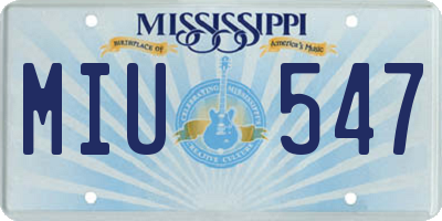 MS license plate MIU547