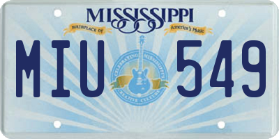 MS license plate MIU549