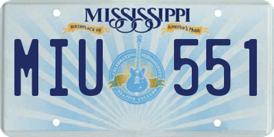 MS license plate MIU551