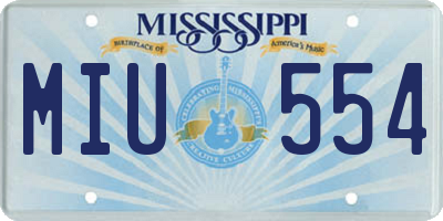 MS license plate MIU554
