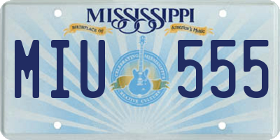 MS license plate MIU555