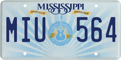 MS license plate MIU564
