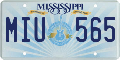 MS license plate MIU565