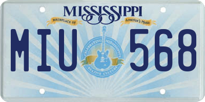 MS license plate MIU568