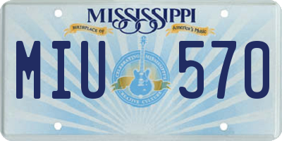 MS license plate MIU570
