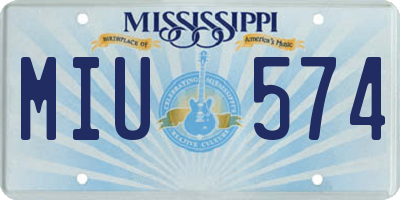 MS license plate MIU574