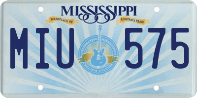 MS license plate MIU575
