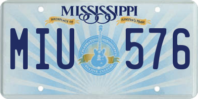 MS license plate MIU576