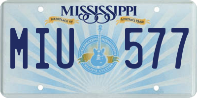 MS license plate MIU577