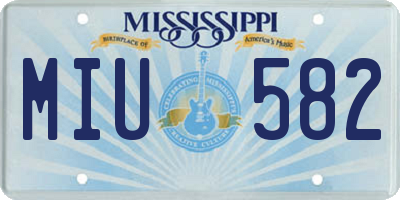 MS license plate MIU582