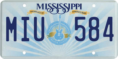MS license plate MIU584
