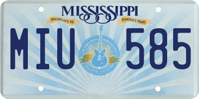 MS license plate MIU585
