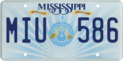 MS license plate MIU586