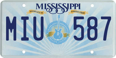 MS license plate MIU587