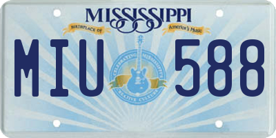 MS license plate MIU588