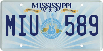 MS license plate MIU589