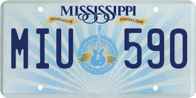 MS license plate MIU590