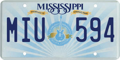 MS license plate MIU594