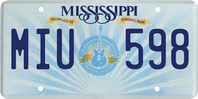 MS license plate MIU598