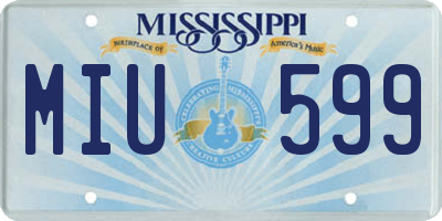 MS license plate MIU599