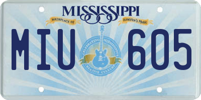 MS license plate MIU605