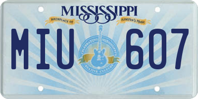 MS license plate MIU607