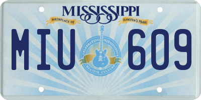 MS license plate MIU609