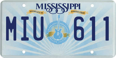 MS license plate MIU611