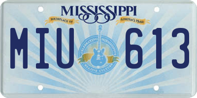 MS license plate MIU613