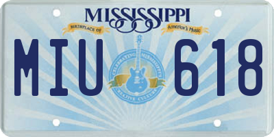 MS license plate MIU618