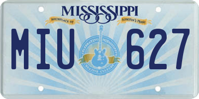 MS license plate MIU627