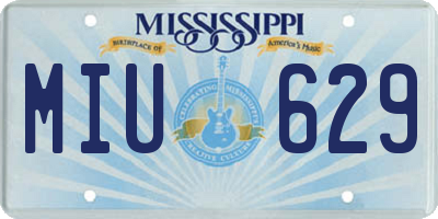 MS license plate MIU629