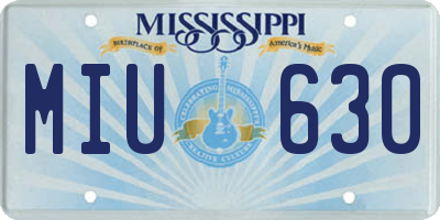 MS license plate MIU630