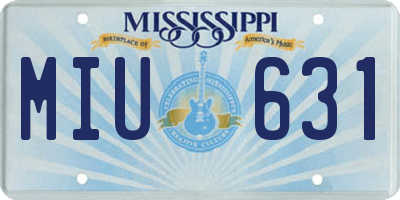 MS license plate MIU631