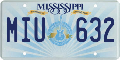 MS license plate MIU632