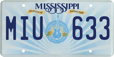 MS license plate MIU633