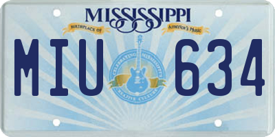 MS license plate MIU634