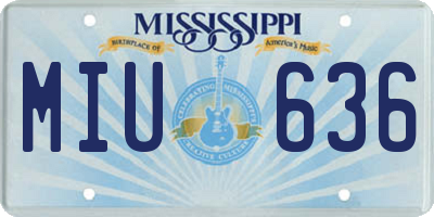 MS license plate MIU636