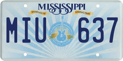 MS license plate MIU637