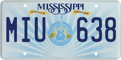 MS license plate MIU638